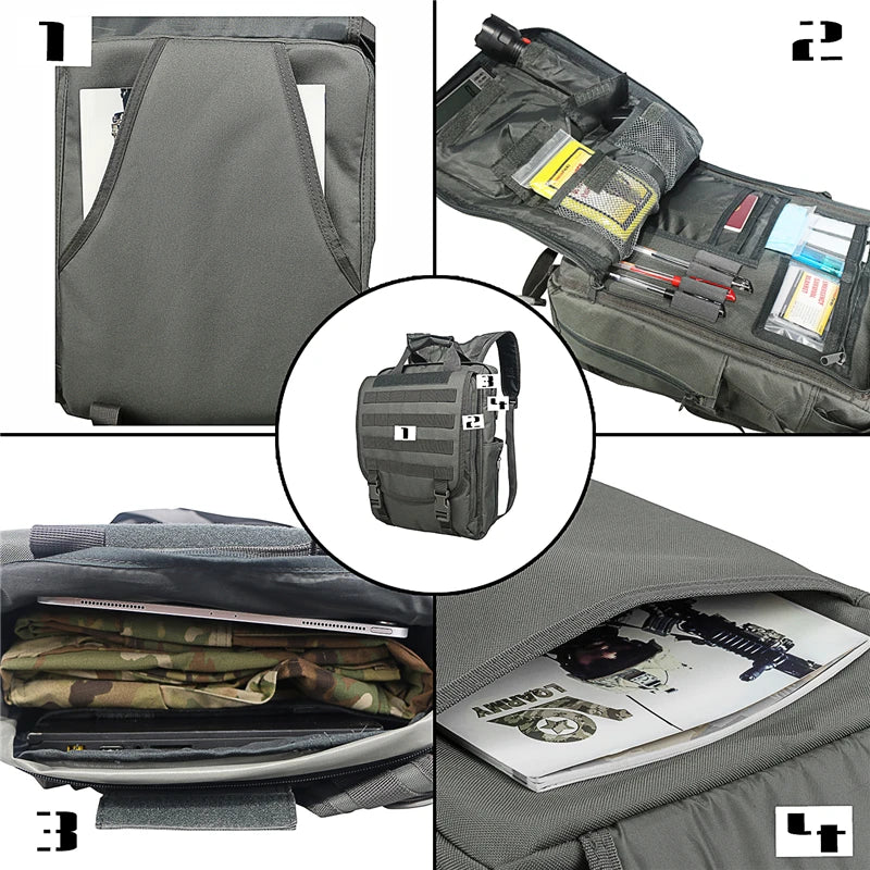 Molle Laptop Bag Tactical Messenger Bags Computer Backpack Fanny Belt Shouder Camping Outdoor Sports Bag