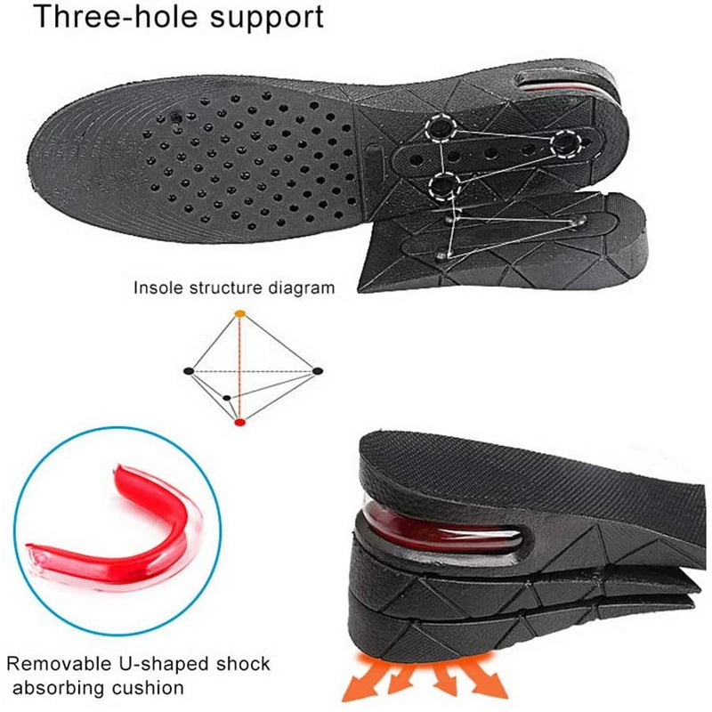 Height Increase Insole Invisible Heightening Template Air Cushion Shoe Inserts Variable Height Insoles Adjustable Foot Pad