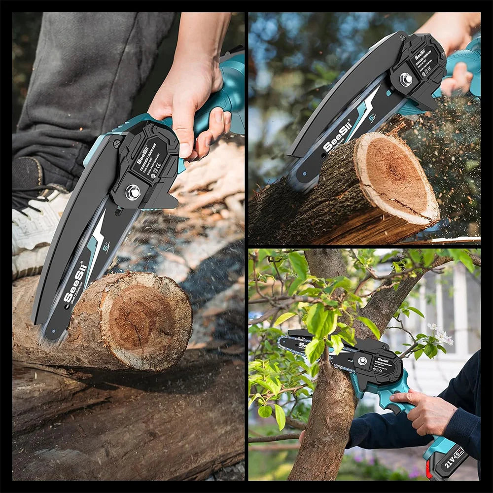 SeeSii Electric Power 6-inch Hand Chainsaw | Hand Chainsaw for Garden, Trees, Trimming Woods, Cutting and a Best Gifts!
