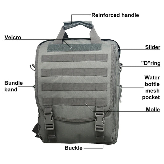 Molle Laptop Bag Tactical Messenger Bags Computer Backpack Fanny Belt Shouder Camping Outdoor Sports Bag