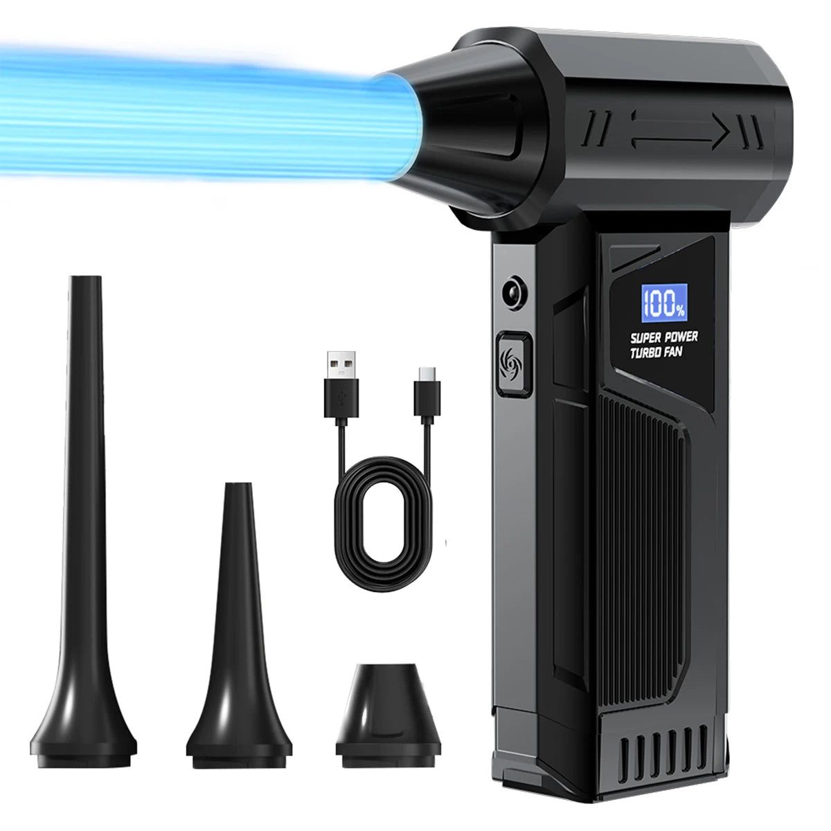 M4Pro Turbo Jet Blower - 52m/s Hurricane Wind w/ 99,000 RPM Brushless Motor | 8000mAh IP54 Dustproof (Souffleur Air Puissant)