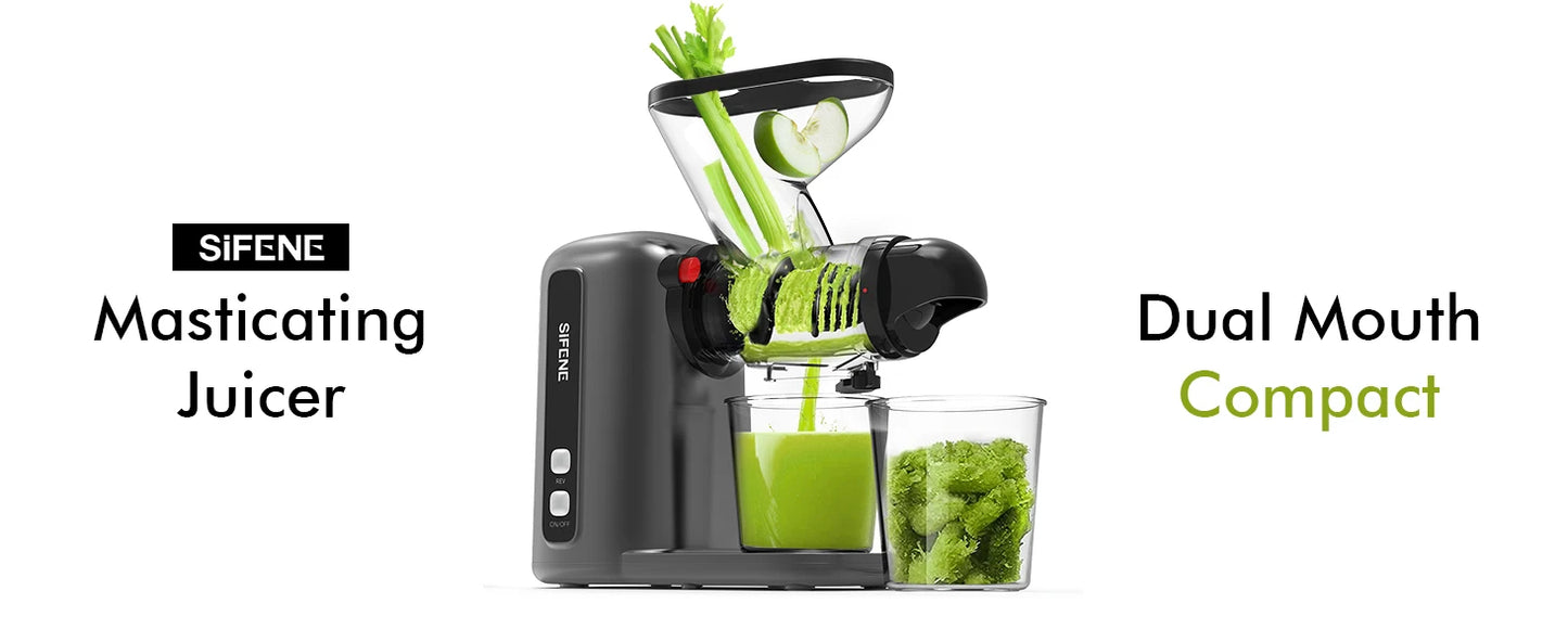 SiFENE Compact Cold Press Juicer | Single-Serve Slow Masticating Juicer, Easy to Clean, Anti-Clog, Quiet Motor, Home Improvement.