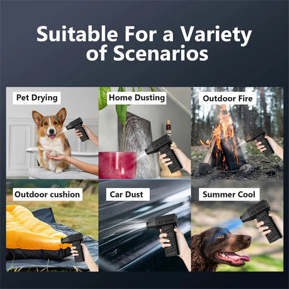 130000RPM Mini Turbo Jet Fan Electric Air Duster Adjustable wind speed Portable Turbo Violent Blower Rechargeable Car Cleaning
