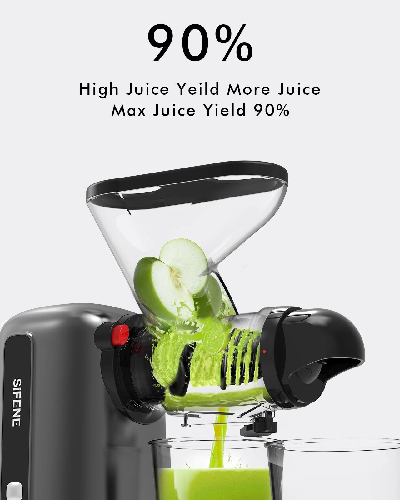 SiFENE Compact Cold Press Juicer |  Single-Serve Slow Masticating Juicer, Easy to Clean, Anti-Clog, Quiet Motor, Home Improvement.