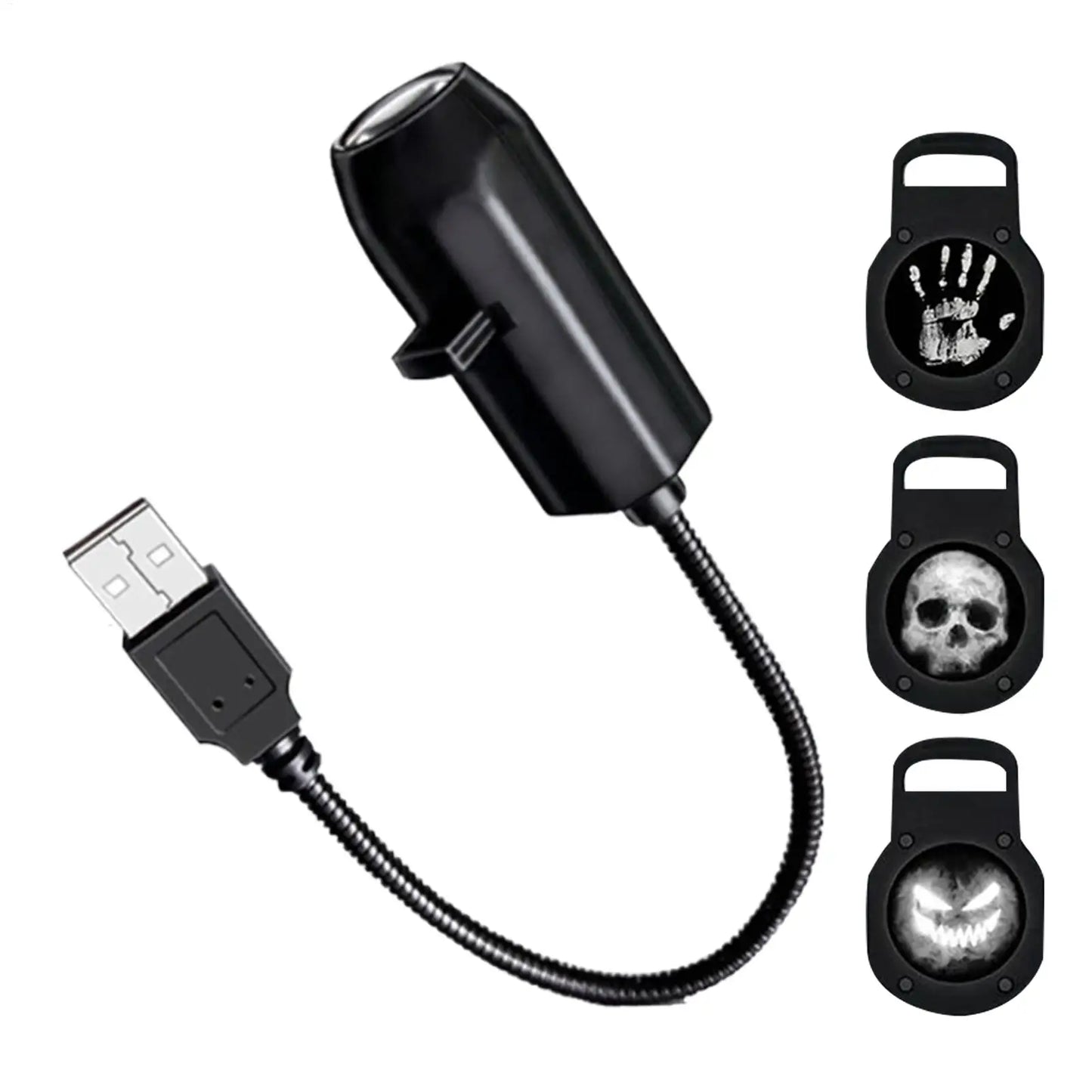 Halloween USB  Micro Projector - 360 Degree Rotating Stick - Halloween Light Decoration For Any Surface.