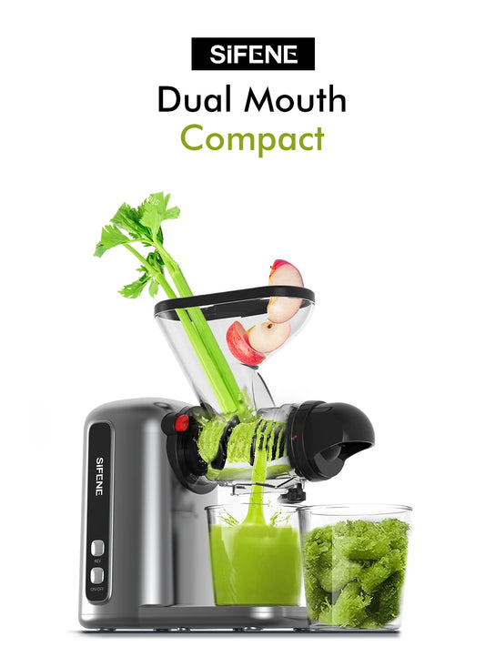 SiFENE Compact Cold Press Juicer |  Single-Serve Slow Masticating Juicer, Easy to Clean, Anti-Clog, Quiet Motor, Home Improvement.
