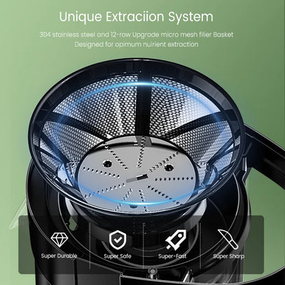 SEJOY Compact Fruits Juicer, Juice Extractor Machine - Easy Operation Centrifugal Extractor - Adjustable Speed