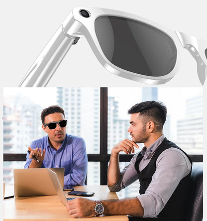 AI Smart Glasses: Photochromic 4K Multifunction Camera Bluetooth Call Voice Assistant Music Player Translate Glasses