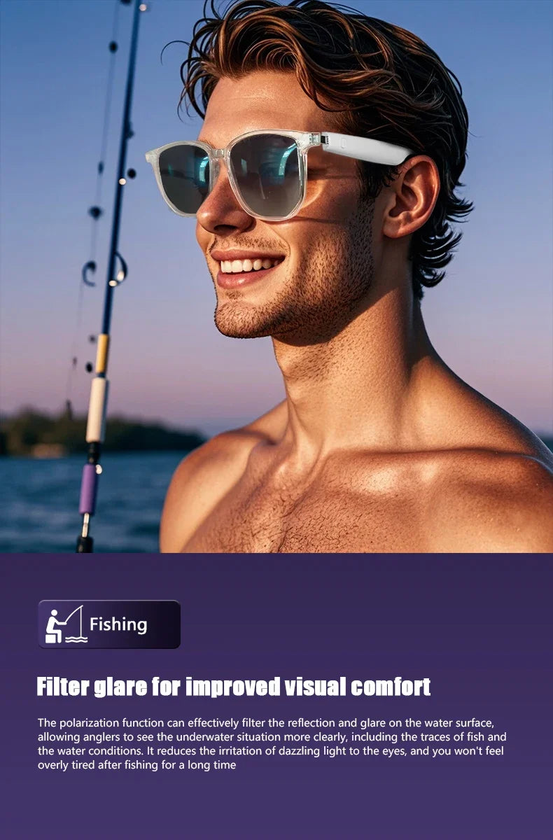 GS03 Upper Smart Glasses - Camera,  Video Recording, Bluetooth, Call, Voice Translation, AI Assistant