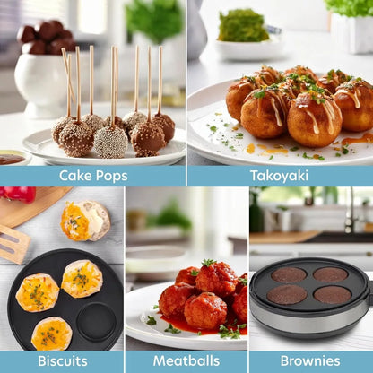 Baking Made Easy- Electric Appliance w Temp Control, 3 Interchangeable Skillets for Grilling, Baking or Dessert Making