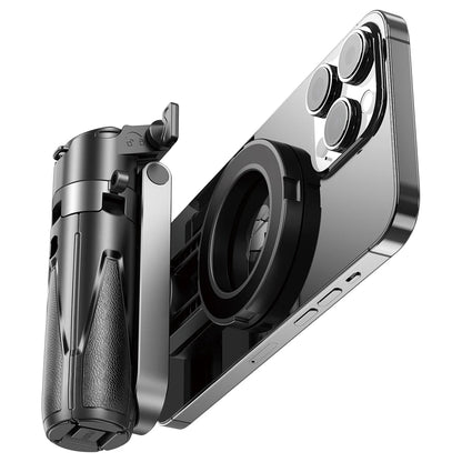 Magnetic Phone Tripod Wireless Phone Grip Selfie Stick Desktop Tripod for iPhone 16 15 14 13 12 Pro Max For Samsung phone holder