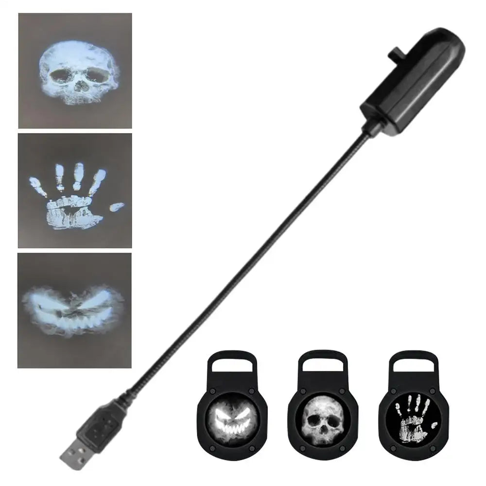 Halloween USB  Micro Projector - 360 Degree Rotating Stick - Halloween Light Decoration For Any Surface.