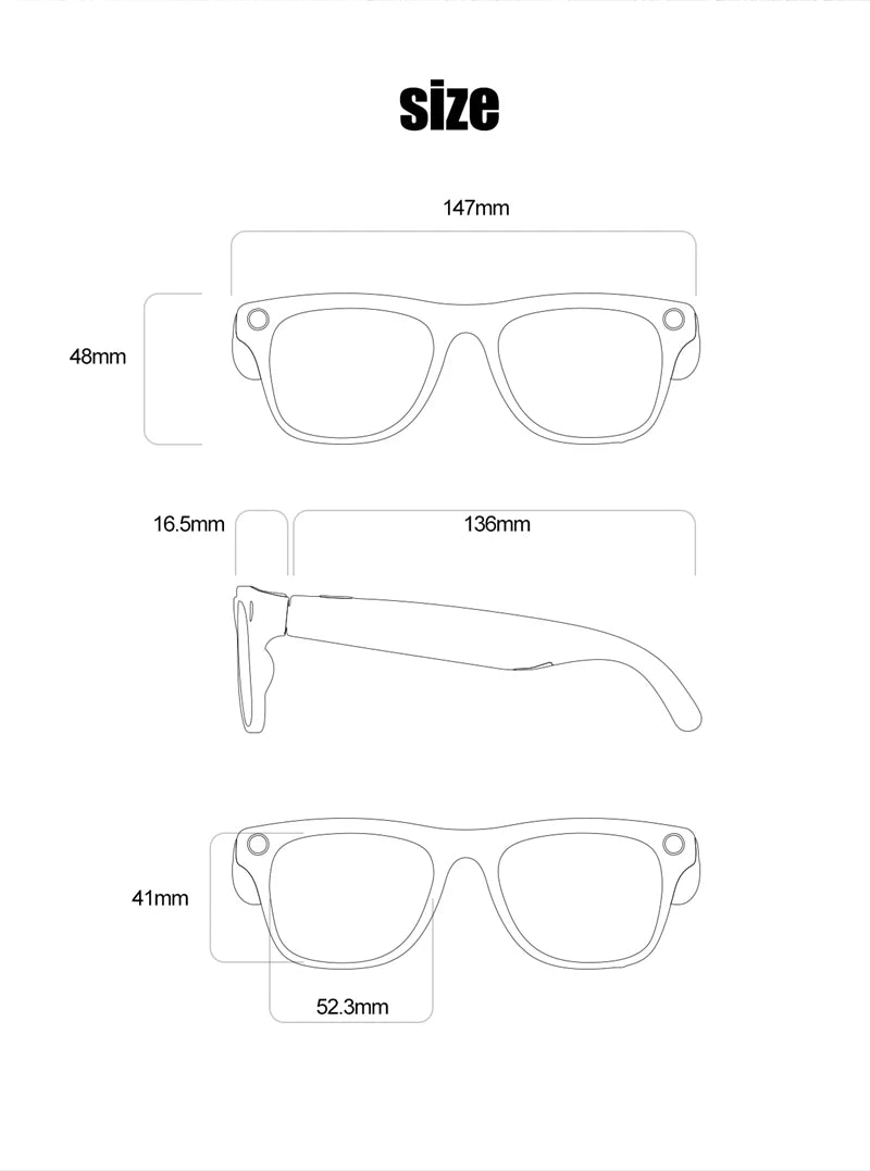 AI Smart Glasses: Photochromic 4K Multifunction Camera Bluetooth Call Voice Assistant Music Player Translate Glasses
