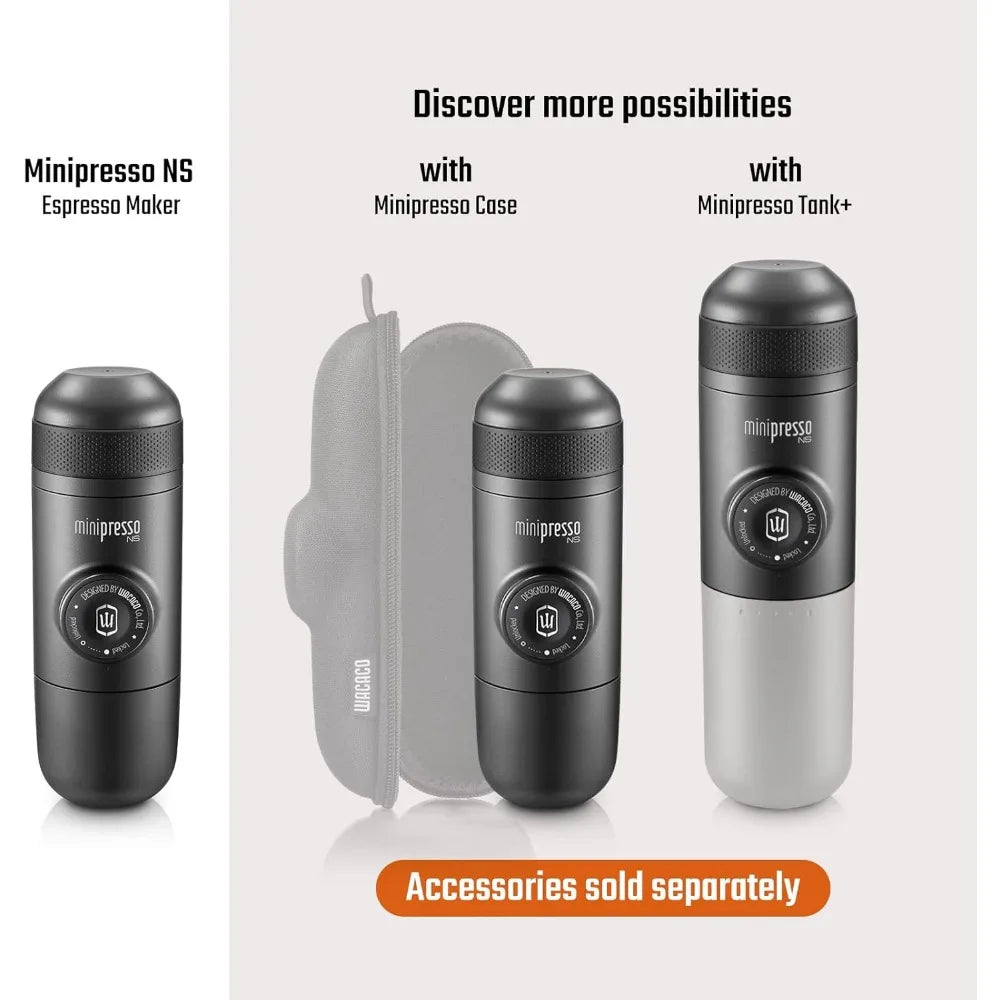 Portable Espresso Machine, Compatible Original NS Capsules, Travel Coffee Maker, Manually Operated from Piston Action