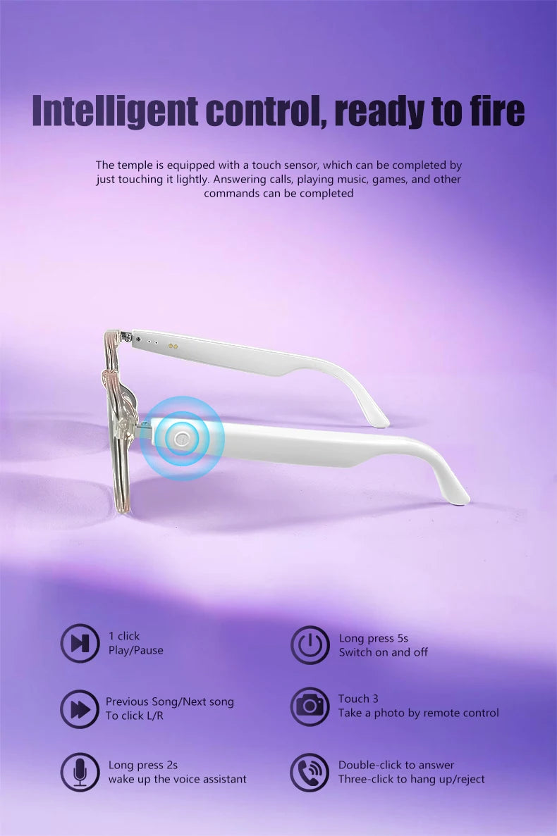 GS03 Upper Smart Glasses - Camera,  Video Recording, Bluetooth, Call, Voice Translation, AI Assistant