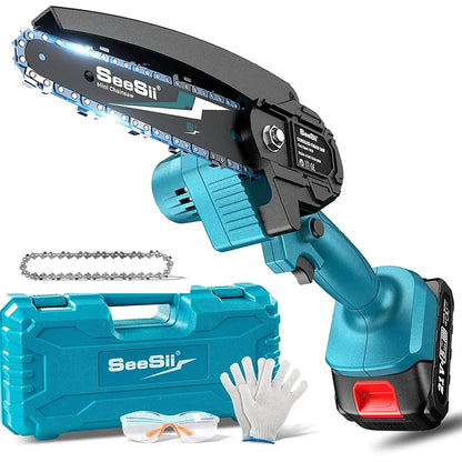SeeSii Electric Power 6-inch Hand Chainsaw | Hand Chainsaw for Garden, Trees, Trimming Woods, Cutting and a Best Gifts!