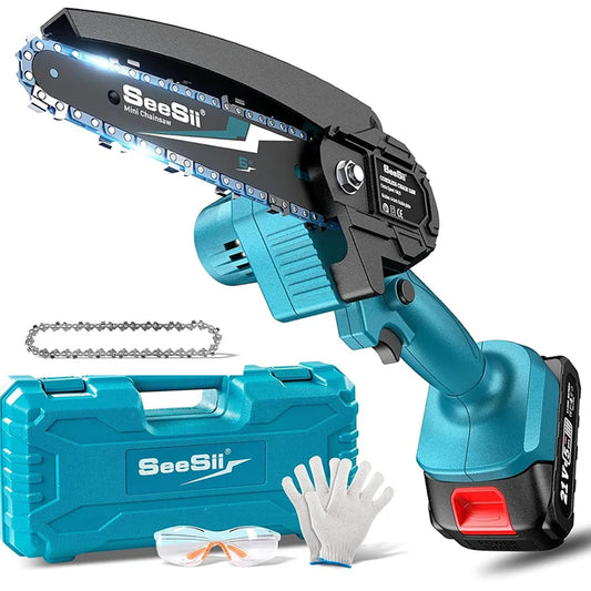 SeeSii Electric Power 6-inch Hand Chainsaw | Hand Chainsaw for Garden, Trees, Trimming Woods, Cutting and a Best Gifts!