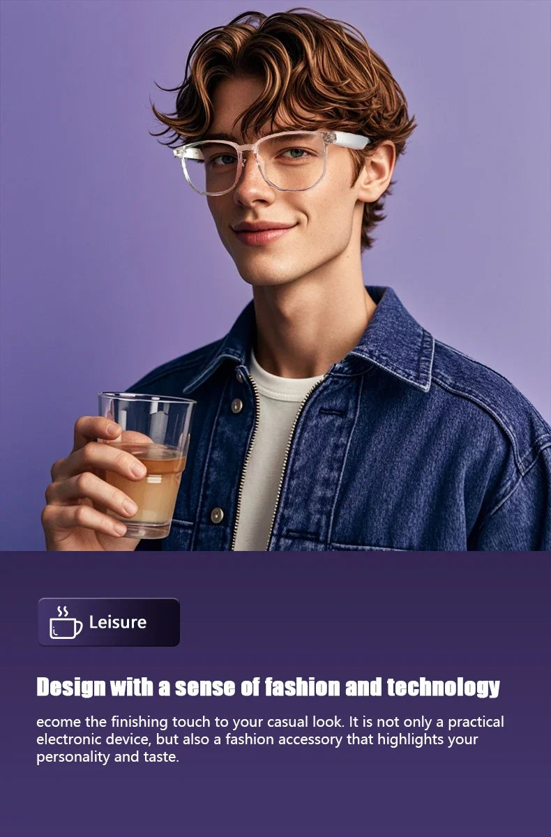 GS03 Upper Smart Glasses - Camera,  Video Recording, Bluetooth, Call, Voice Translation, AI Assistant