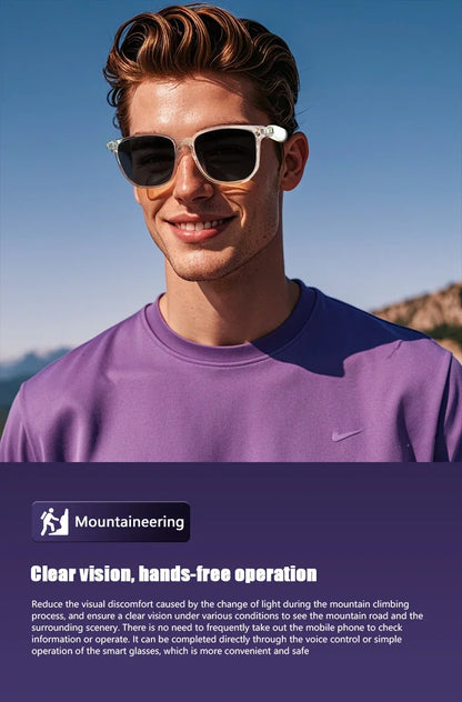 GS03 Upper Smart Glasses - Camera,  Video Recording, Bluetooth, Call, Voice Translation, AI Assistant