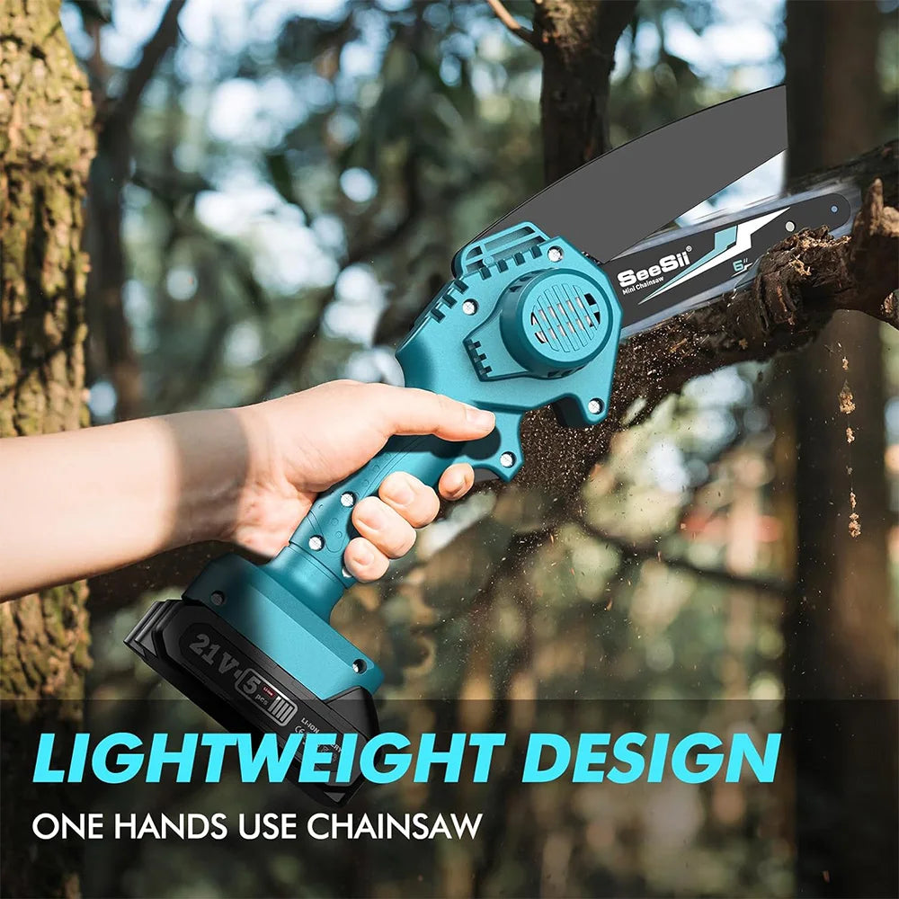 SeeSii Electric Power 6-inch Hand Chainsaw | Hand Chainsaw for Garden, Trees, Trimming Woods, Cutting and a Best Gifts!