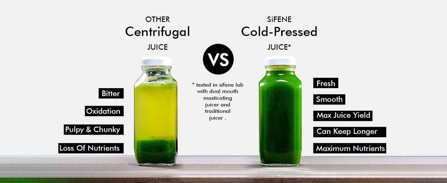 SiFENE Compact Cold Press Juicer |  Single-Serve Slow Masticating Juicer, Easy to Clean, Anti-Clog, Quiet Motor, Home Improvement.