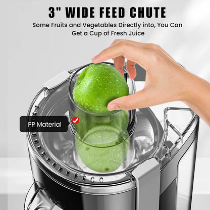 SEJOY Compact Fruits Juicer, Juice Extractor Machine - Easy Operation Centrifugal Extractor - Adjustable Speed